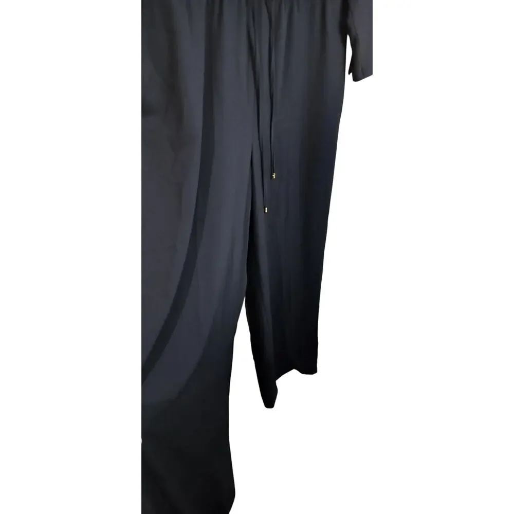 4252) Lauren Ralph Lauren Women Black Jumpsuit with White Accent Collar Size 14 - Picture 9 of 13